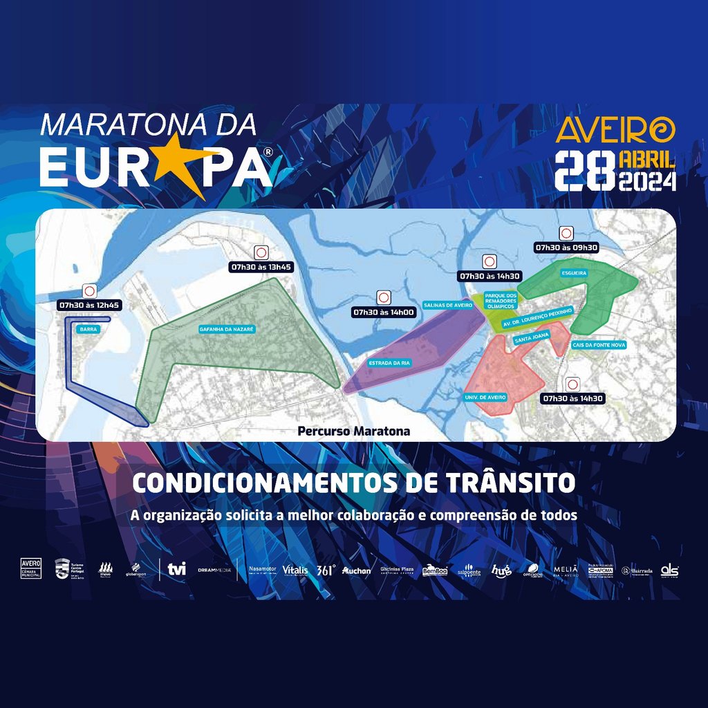 Maratona da Europa – Aveiro este domingo, com vista para Paris 2024